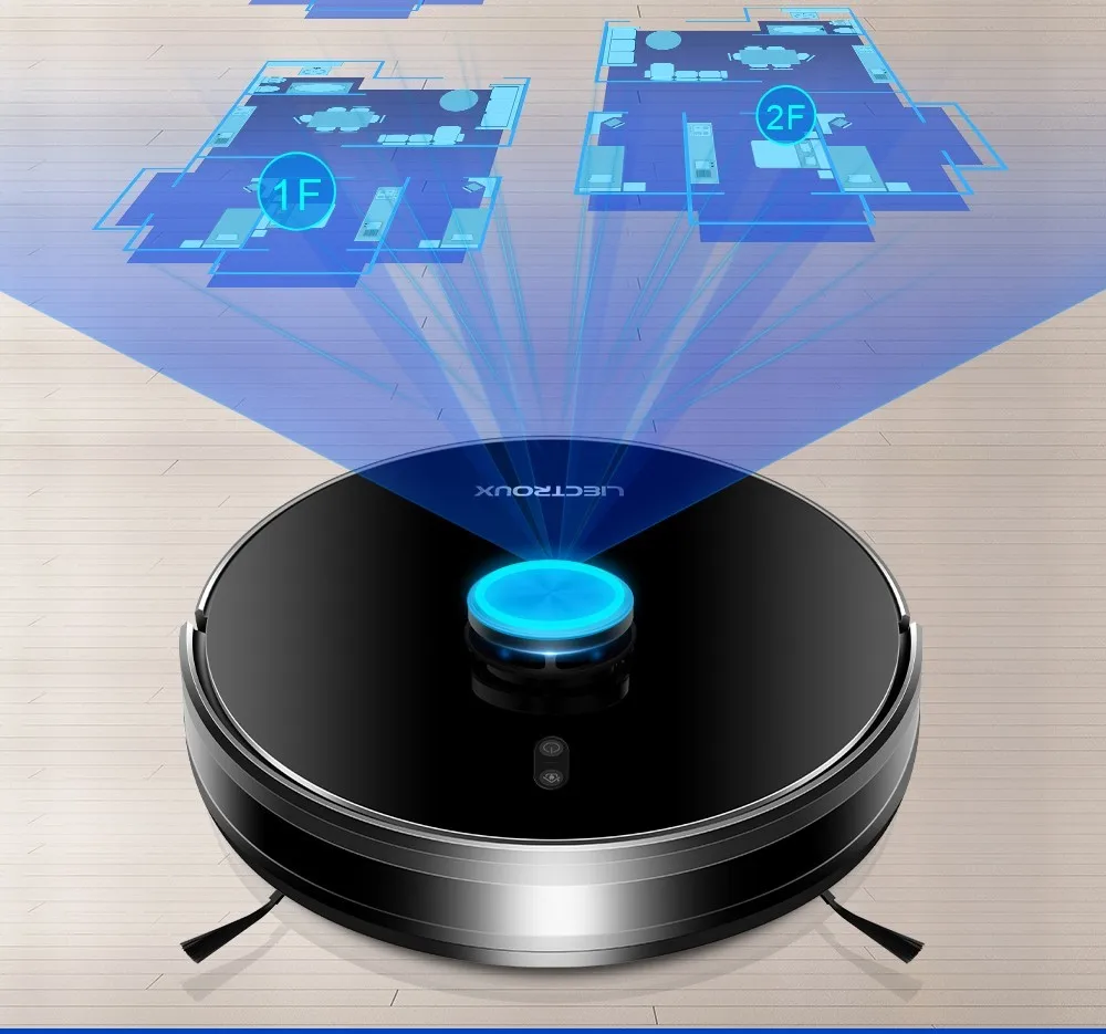 Liectroux X6 LDS Staubsaugerroboter, Laser Lidar Navigation, Nass- und Trockenkombination, 6500Pa Saugkraft, Multi-Floor Map, Y-Form Nasswischen, Turbo Boosting Teppichreinigung, APP No-Go Zone, Selektiver Bereich
