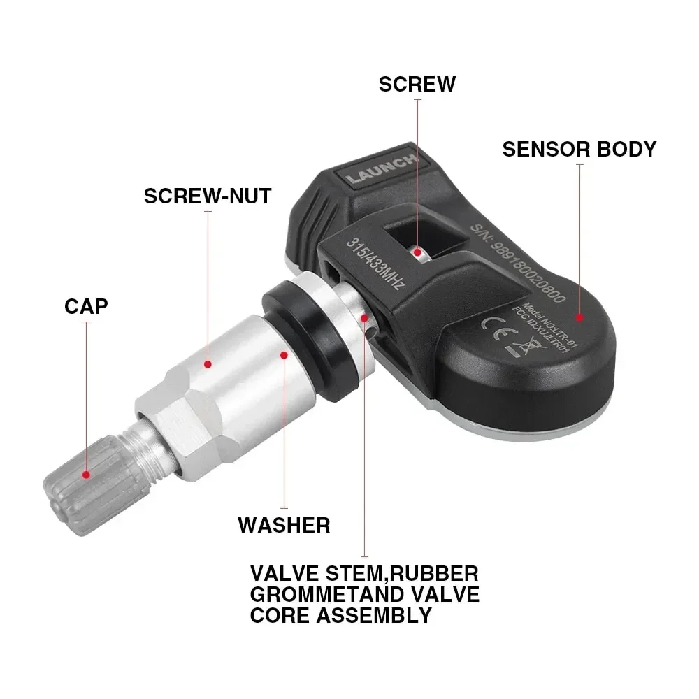 LAUNCH X431 2 en 1 RF-SENSOR 315MHz y 433MHz TPMS Sensor herramientas de reparación de neumáticos escáner sensores de presión de neumáticos probador programación