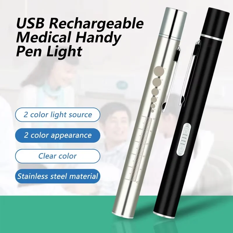 Torcia a LED per torcia orale Mini pupilla orale medica pratica USB ricaricabile in acciaio inossidabile strumento di pesca all'aperto