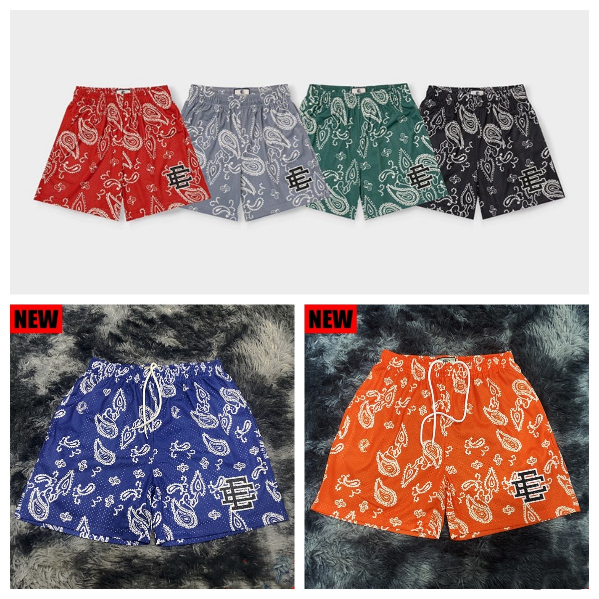 2024 Nieuwe Eric Emanuel EE nieuwe Basic Korte NEW YORK CITY SKYLINE Fitness Sportshorts Heren Gym Ademende Casual Sportshorts