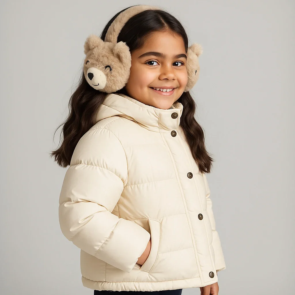 Orejeras peludas de oso para niños |   Orejeras cálidas y acogedoras de invierno para niñas y niños |   Calentador de orejas para clima frío