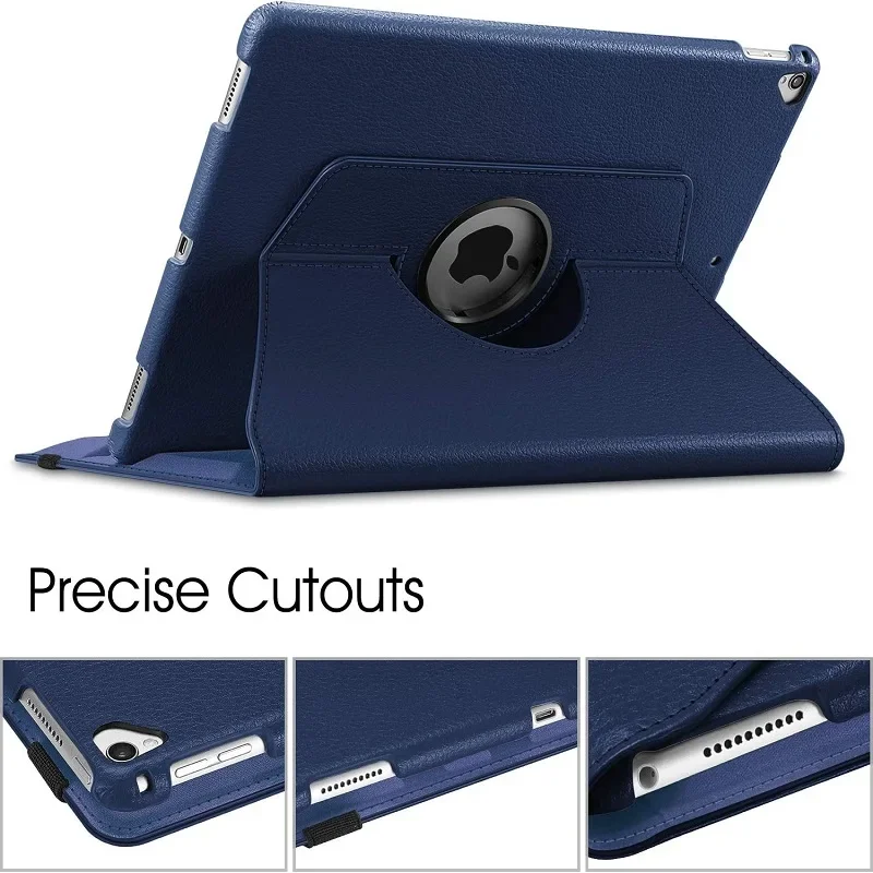Funda protectora de cuero PU para tableta, cubierta inteligente giratoria para Apple iPad Pro 12,9 2015/2017 360, iPad Air 13 2024 12,9"