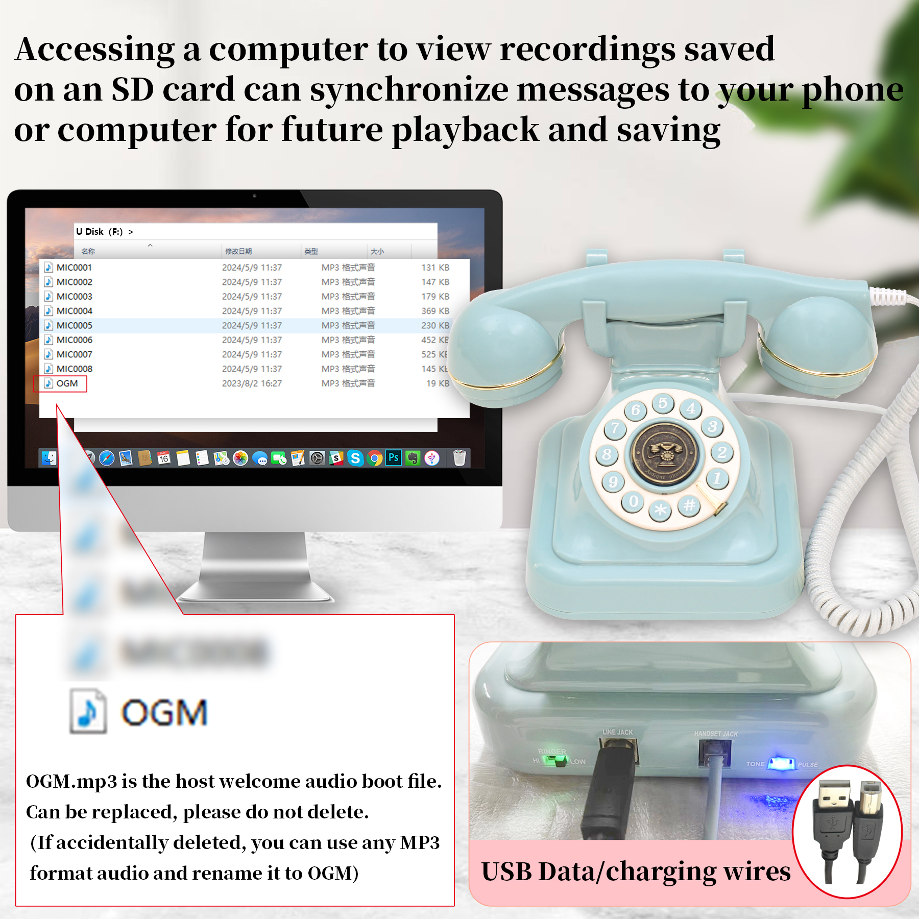 Wireless Audio Message book Custom Voice Guest Book for Wedding/Event Recording Device with USB Rechargeable