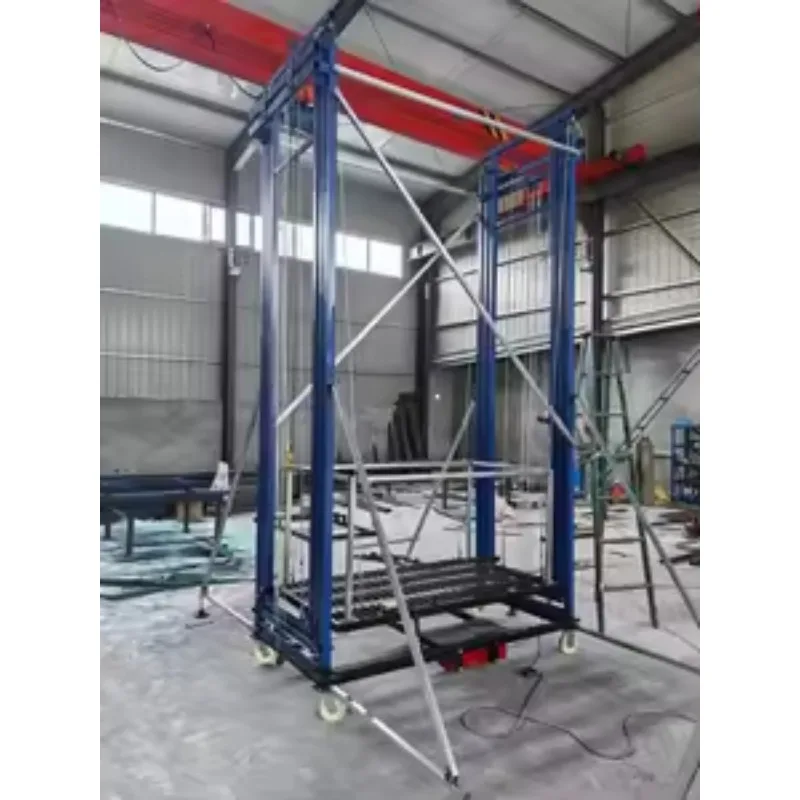 Electric Scaffolding Lift 5M 6M 8M Height Mobile Folding Platform With Remote Control For Construction