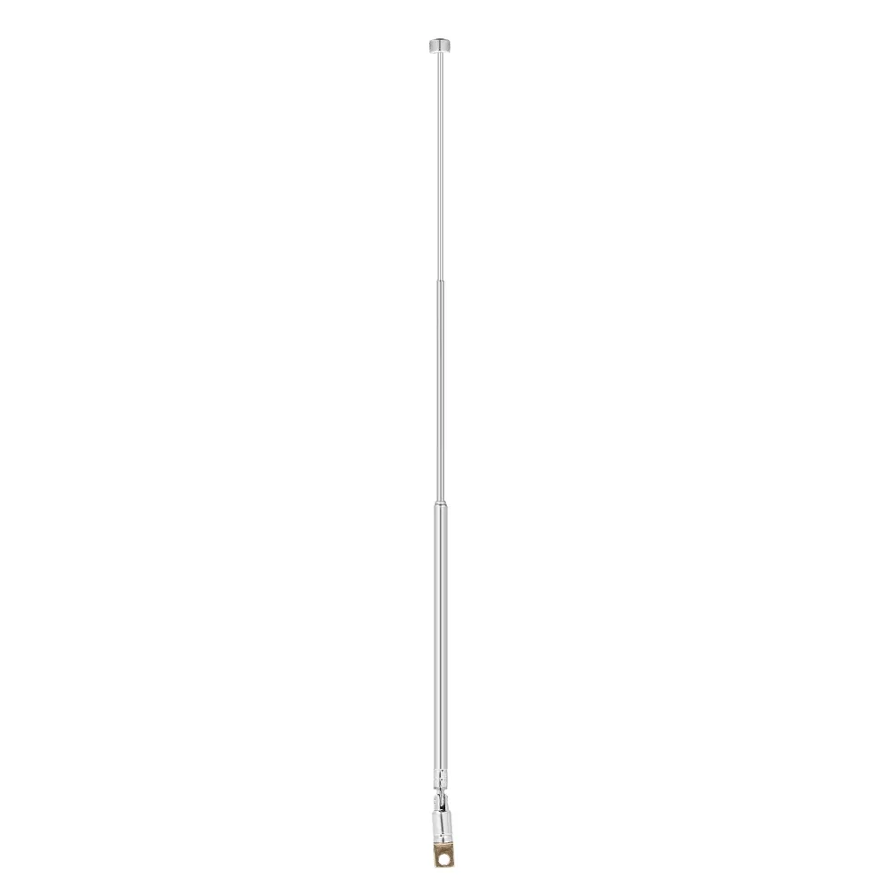 Telescopic FM Radio Antenna 4 Sections Chromium-plating Copper Antenna 360° Rotatable AM FM Radio Universal Antenna 45-450MHZ