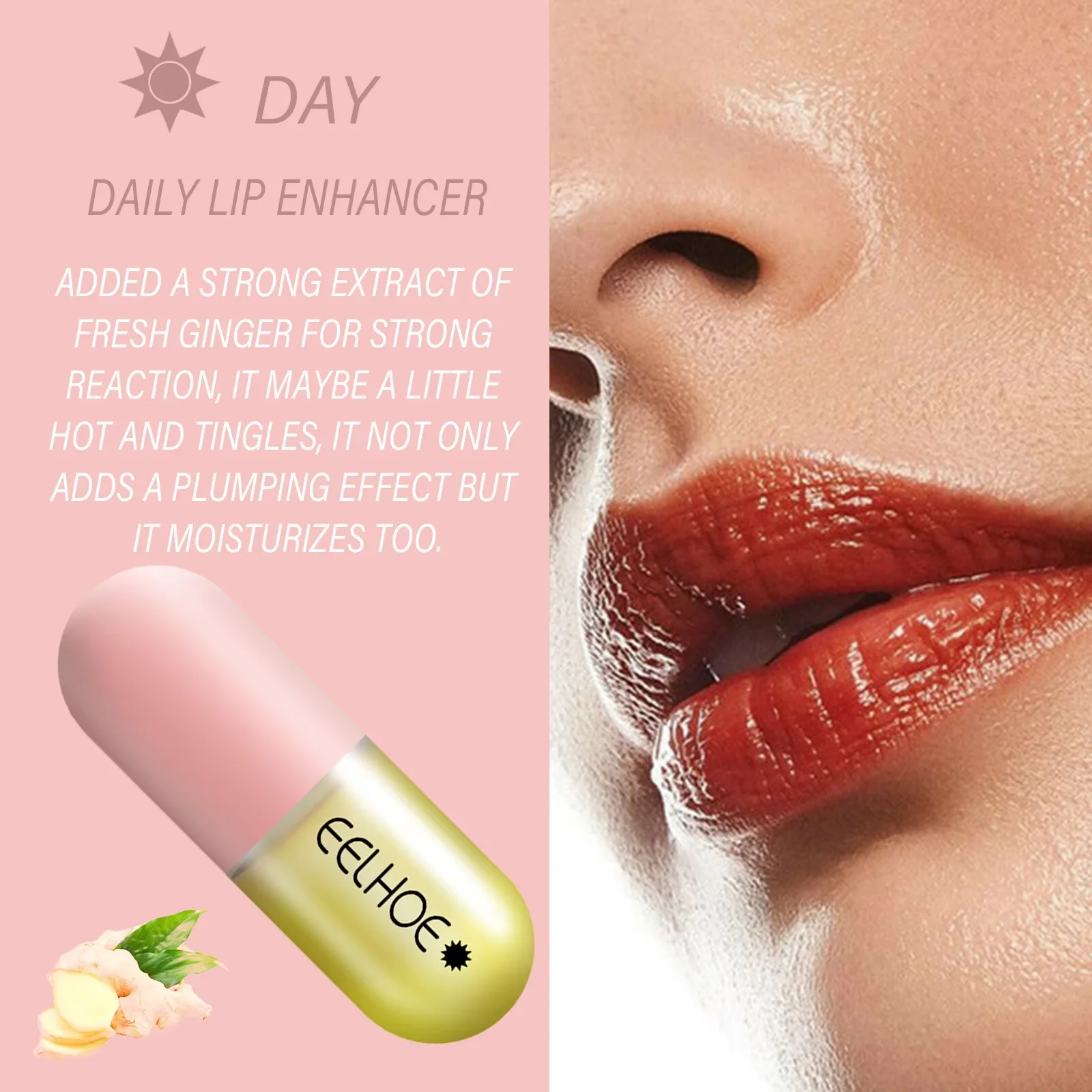 EELHOE Lippenbalsam, feuchtigkeitsspendend, Anti-Risse-Lippen, feuchtigkeitsspendend, langlebig, Anti-Trocknung, Reparatur von Lippenlinien, erhöht die Elastizität, Lippenstift