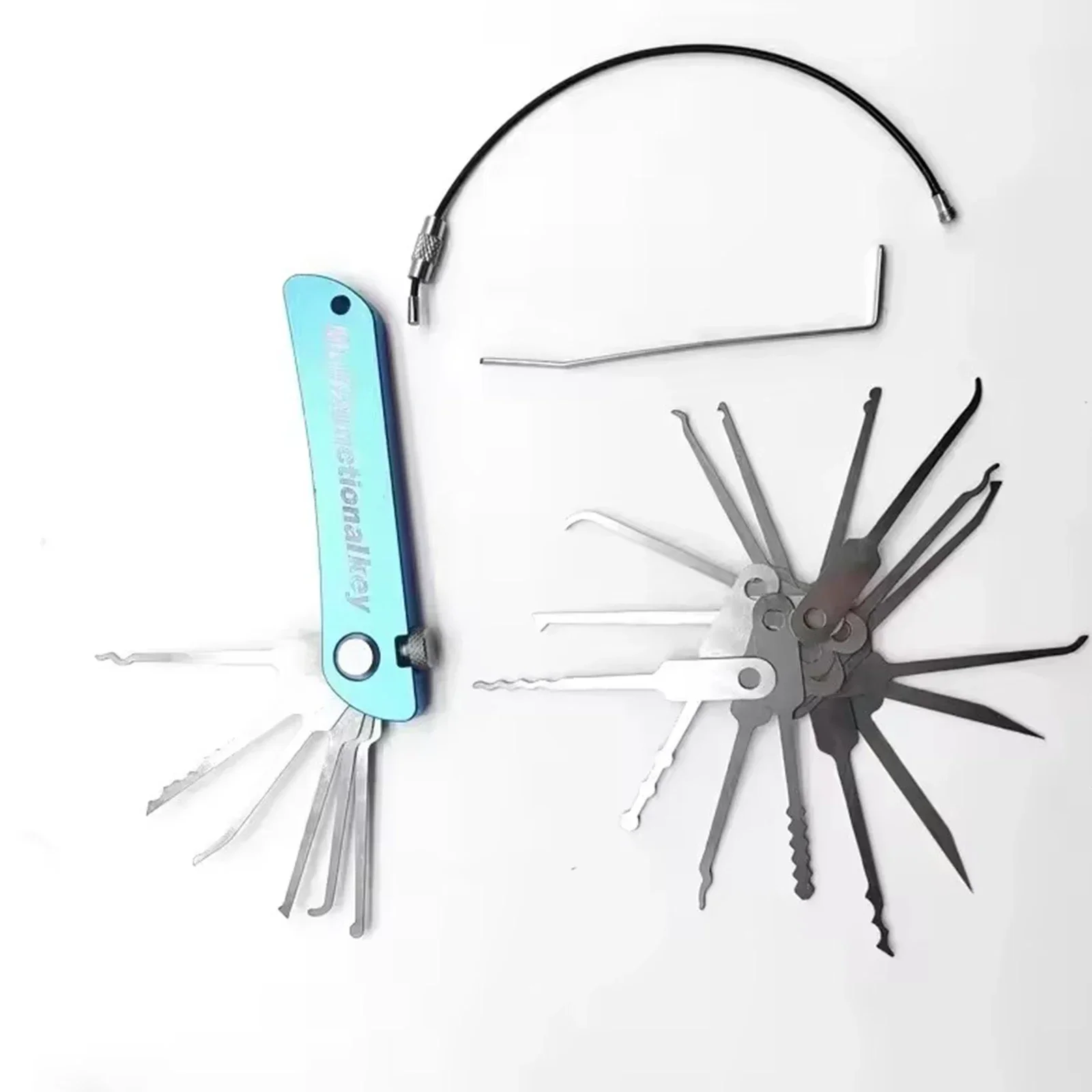 Locksmith Supplies 21 in 1 Stainless Steel Lock Picking Set with Wrench for Beginners and Professionals To Practice Lock Picking