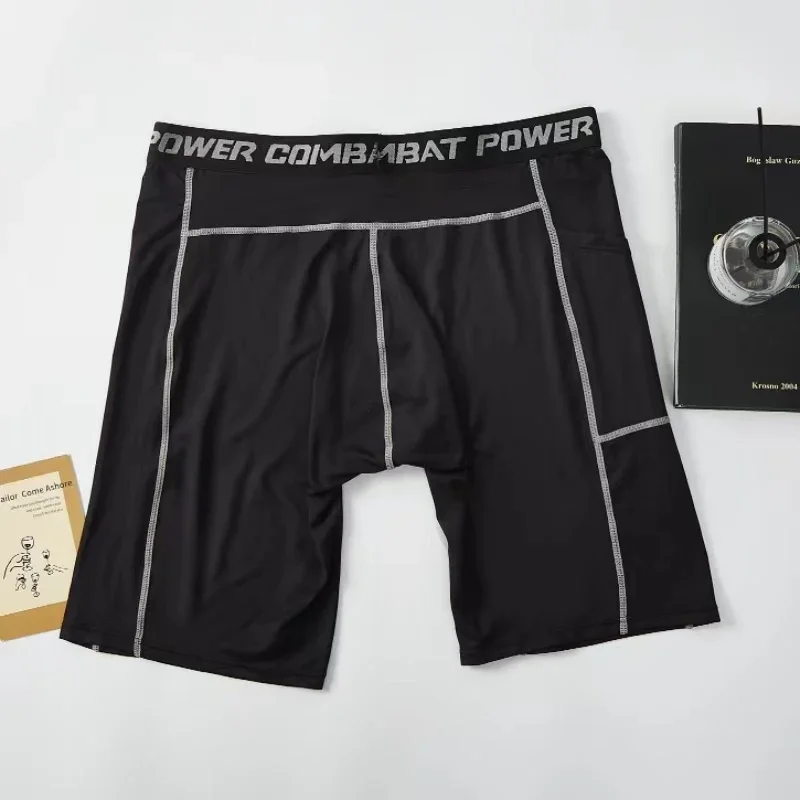 High Performance Men's Compression Shorts With Pocket - Quick Dry Breathable Stretchy Base Layer For Sports Gym