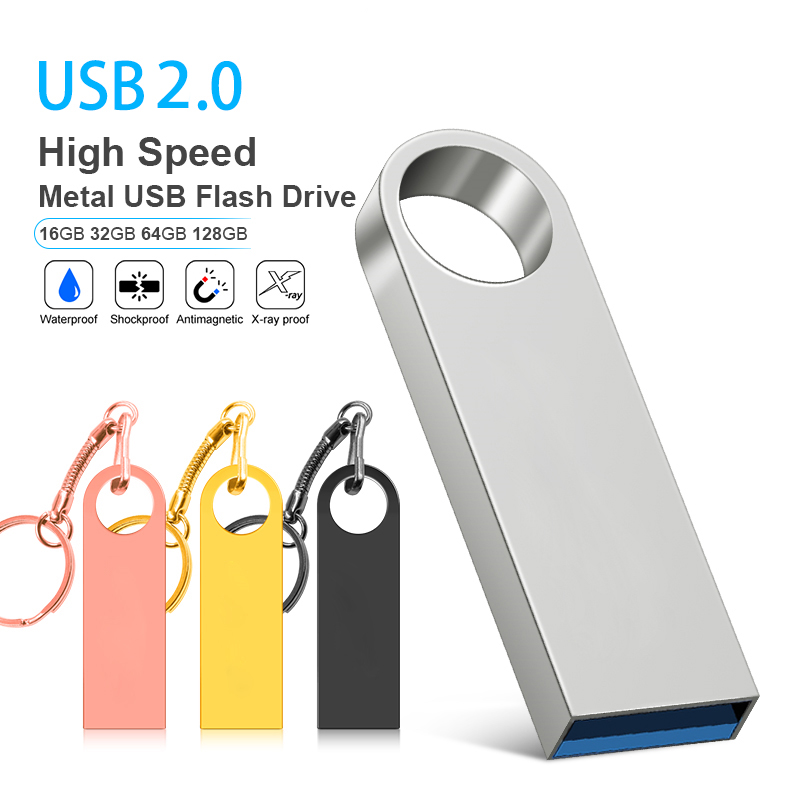 Unidade flash usb 2.0 flash pendrive 128gb 64gb 32gb 16gb 8gb cle usb2.0 metal vara pen drive de alta velocidade 8gb 16gb 32gb 64gb 128gb