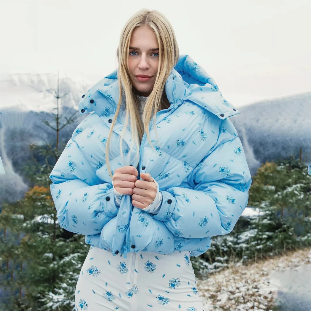 ฤดูหนาวผู้หญิงซิปกระเป๋า 2025 ใหม่ Causal Coat ผู้หญิงฤดูหนาวแฟชั่นดอกไม้ Hooded JACKET ฤดูหนาว WARM JACKET สําหรับผู้หญิง