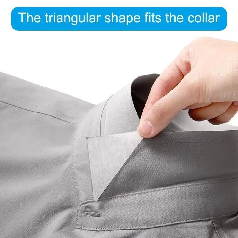 Conjunto 30 adesivos descartáveis para colarinho, suporte formato colarinho para aparência camisa pura, ocasião formal, colarinho, almofada