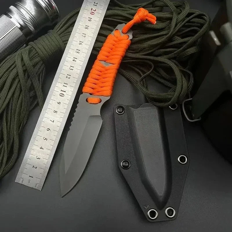 1pc 다목적 야외 칼, EDC 포켓 나이프, 칼집이있는 고정 블레이드, 캠핑 칼, 서바이벌 칼, 바베큐 칼
