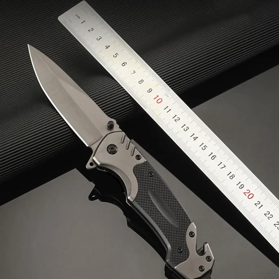Cuchillo plegable de acero inoxidable de alta dureza para exteriores, mini cuchillo de fruta de defensa portátil para supervivencia y acampada