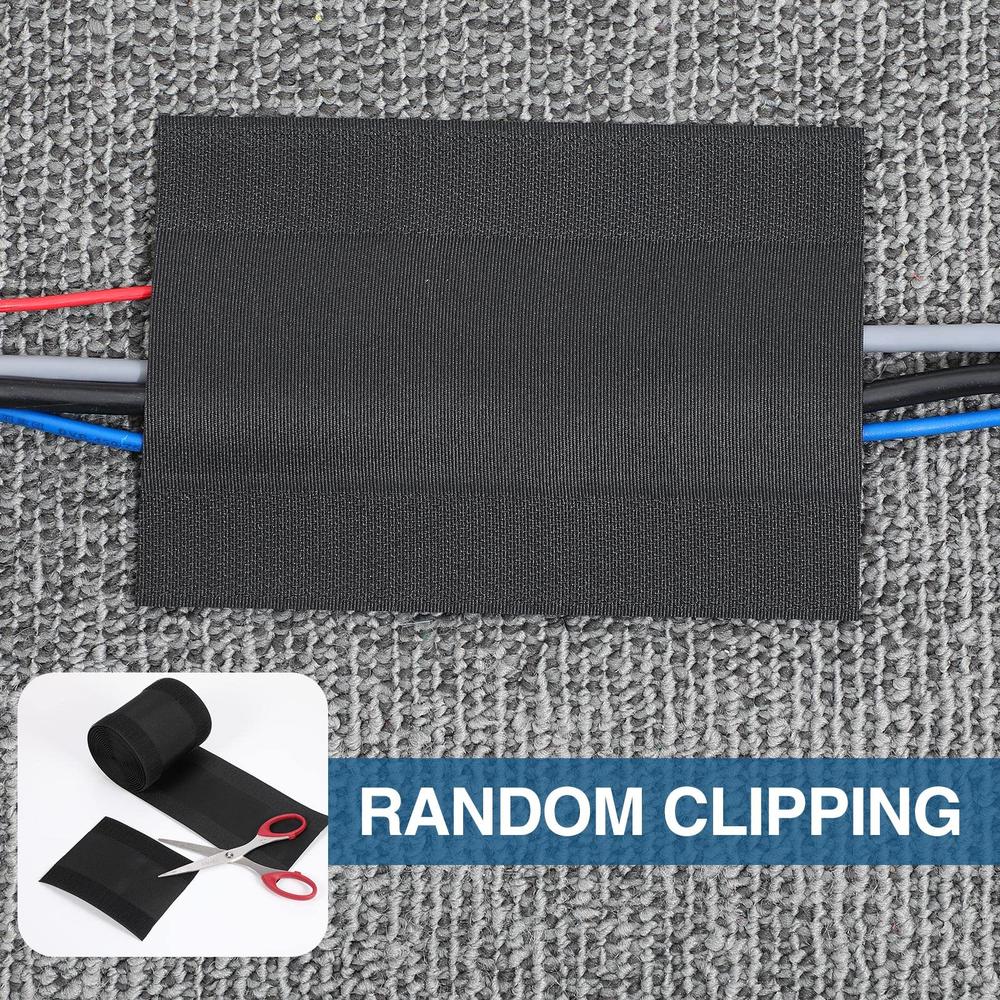 Floor Cable Cover Protector Organizer Management Commercial Office Carpet Black 147.64ft Reusable Clean Grips Loop Easy Cut Tidy
