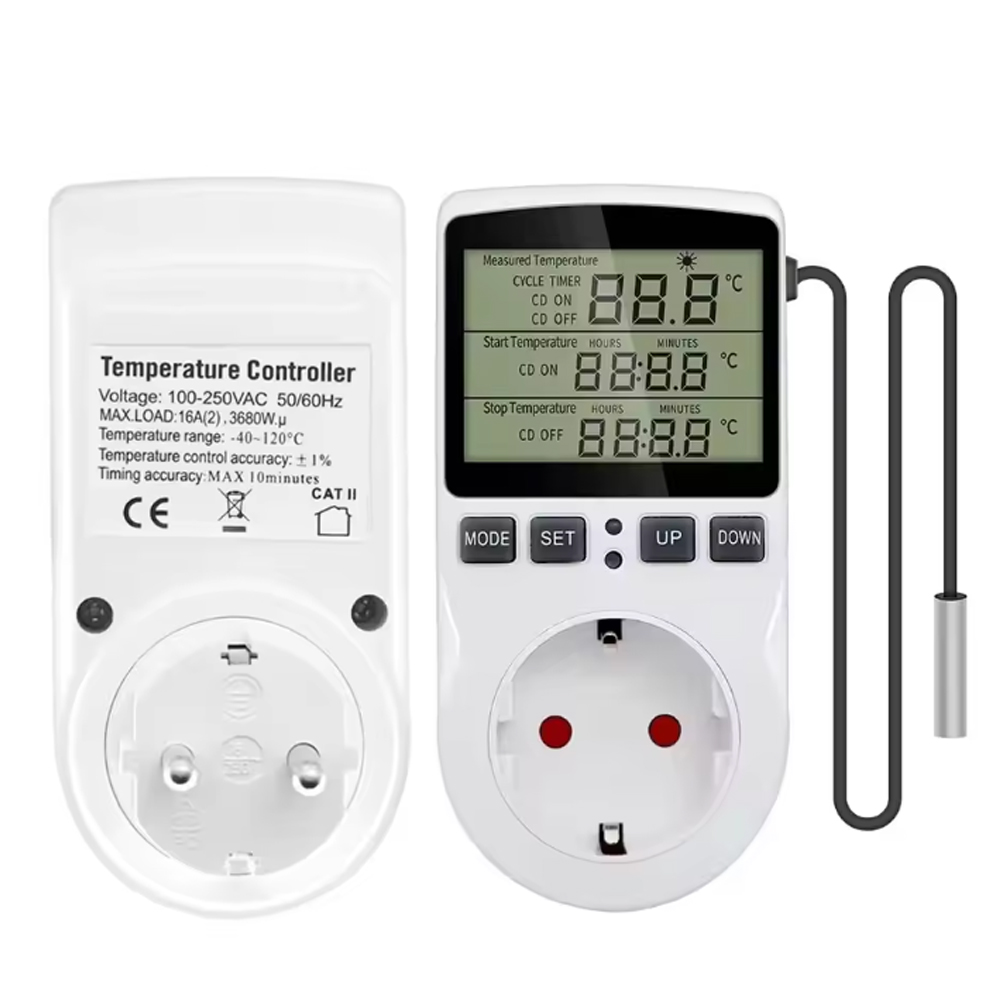 Thermostat,timer socket,digital temperature controller socket timer switch heating cooling AC 110V~230V,Christmas Halloween gift