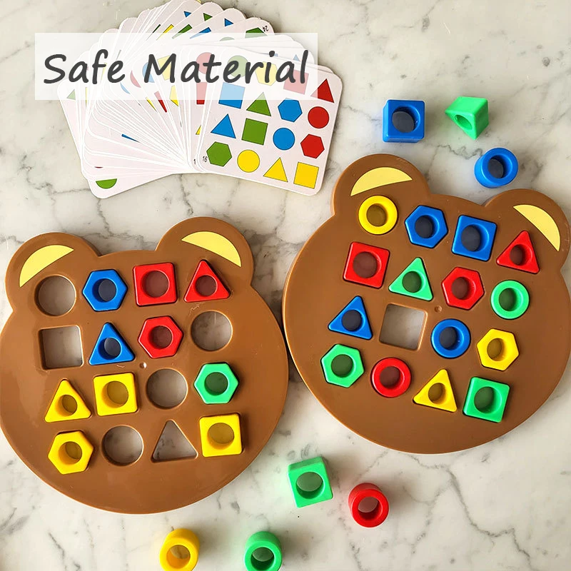 Crianças combinando quebra-cabeça brinquedos cores forma geométrica jigsaw jogos de tabuleiro cedo interação educacional brinquedos para crianças jogos de batalha