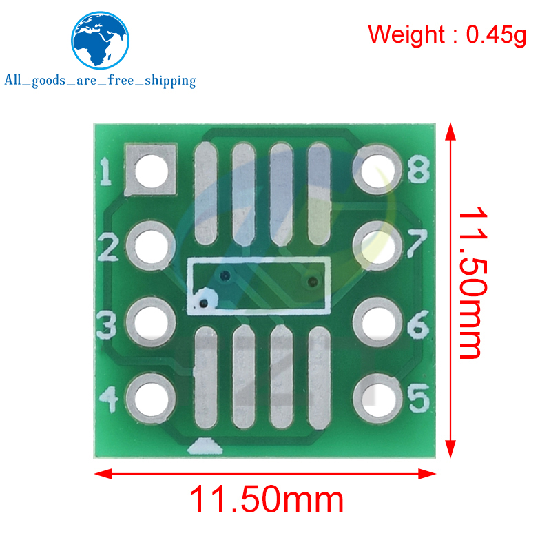 TZT 10 шт. SOP8 Turn DIP8 SMD-адаптер DIP, разъем SOP8/TSSOP8/SOIC8/SSOP8, плата адаптера DIP, преобразовательная пластина 0,65 мм 1,27 мм