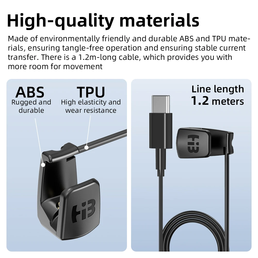 HIBLOKS For Ray-Ban Meta Wayfarer/Skyler/Headliner (GEN1 &GEN2) Glasses Charging Cable For RW4006 RW4008 RW4012 Portable Type C