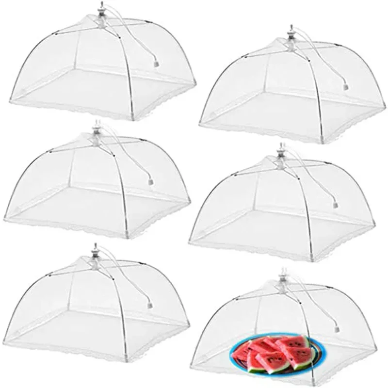 Faltbare Lebensmittel Mesh Abdeckung Fly Anti Moskito Pop-Up Lebensmittel Abdeckung Regenschirm Mahlzeit Gemüse Obst Atmungsaktive Abdeckung Küche Zubehör