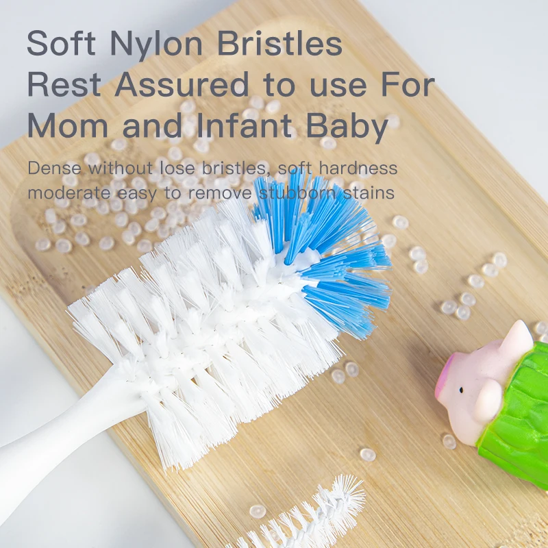 2-in-1 moeder-kind nylon babyflesbeker reinigingsborstel zuigstandaard type voeding schone gereedschapsset