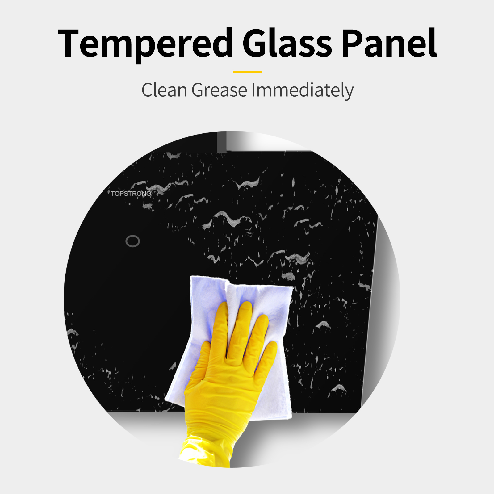 TopStrong 60cm 700m3/h Capô de parede Recirculação de ar de exaustão Touch Display Vidro A++ LED Capô EUGV1360