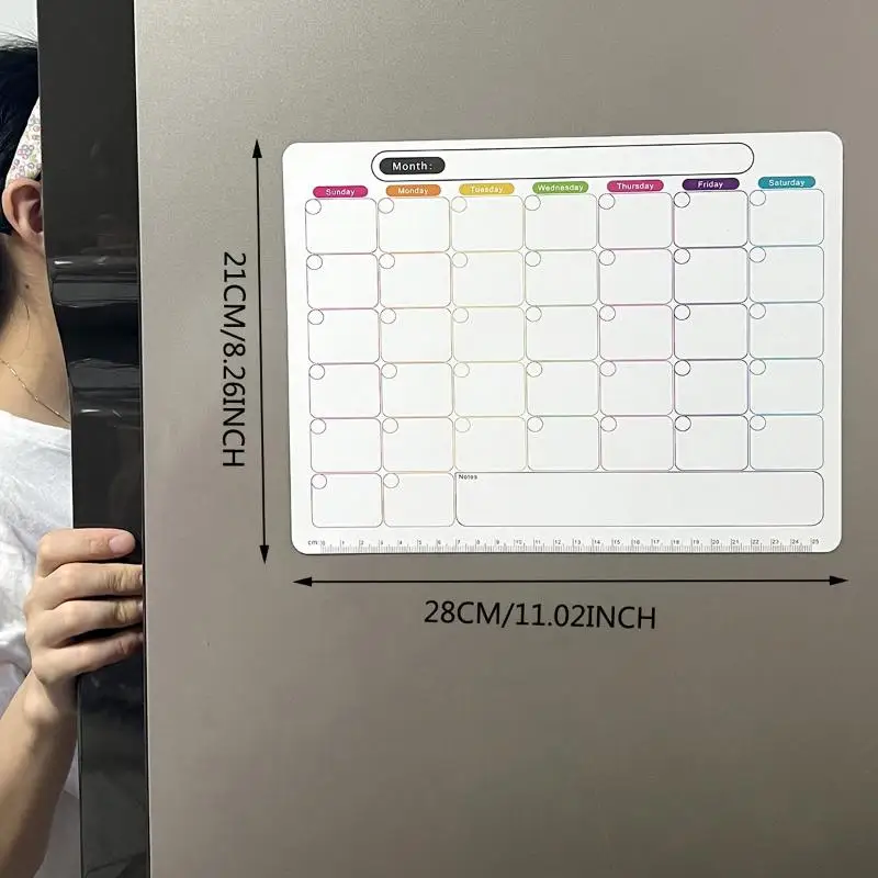 Monthly Planner Whiteboard Record Message Board Memo Pad Magnetic Refrigerator Dry Erase Calendar Kitchen Fridge Decor