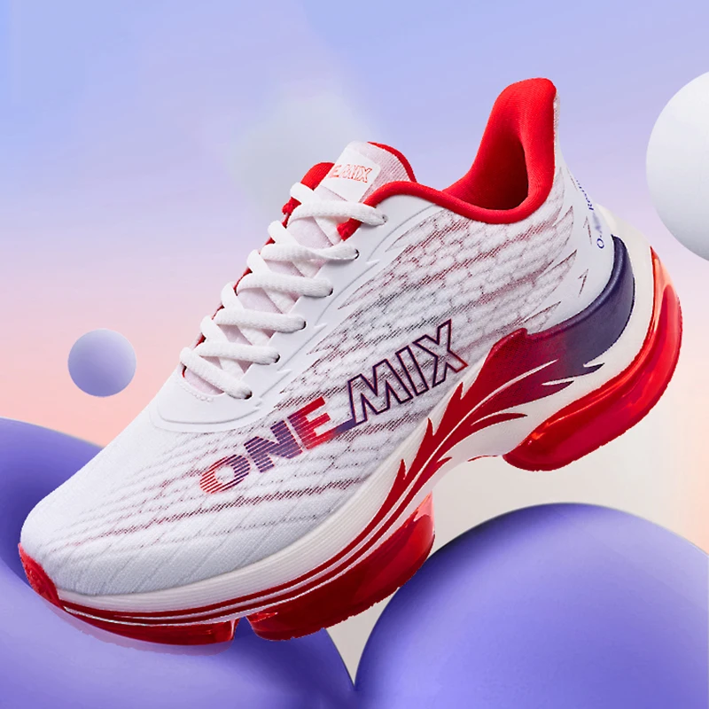 Onemix almofada de ar tênis corrida para as mulheres verão leve superfície malha respirável tênis ao ar livre fitness esporte sapatos