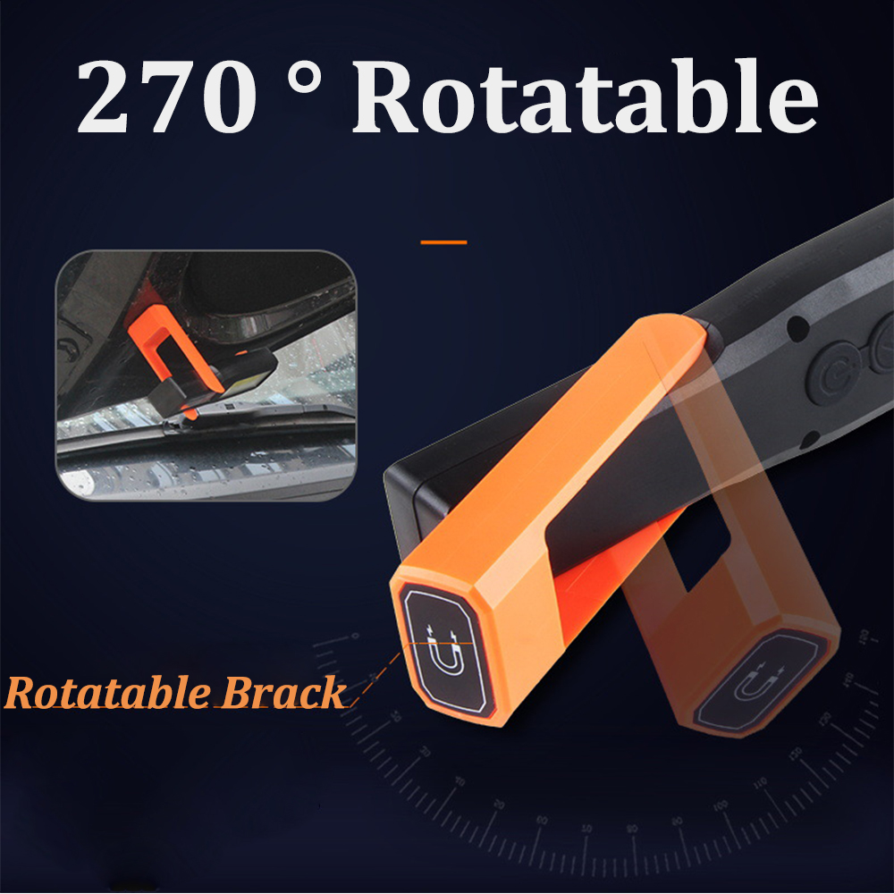 Lampe de travail LED COB injuste, lampe de mécanicien de garage de voiture, lampe de poche aste USB, torche magnétique, lumière d'urgence, lumière iodée