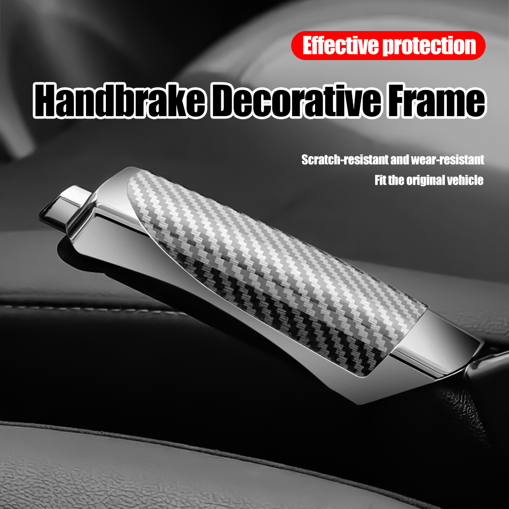 Universele auto handremhoes beschermhoes houten koolstofvezel decoratieve handremschelp ABS gladde interieuraccessoires
