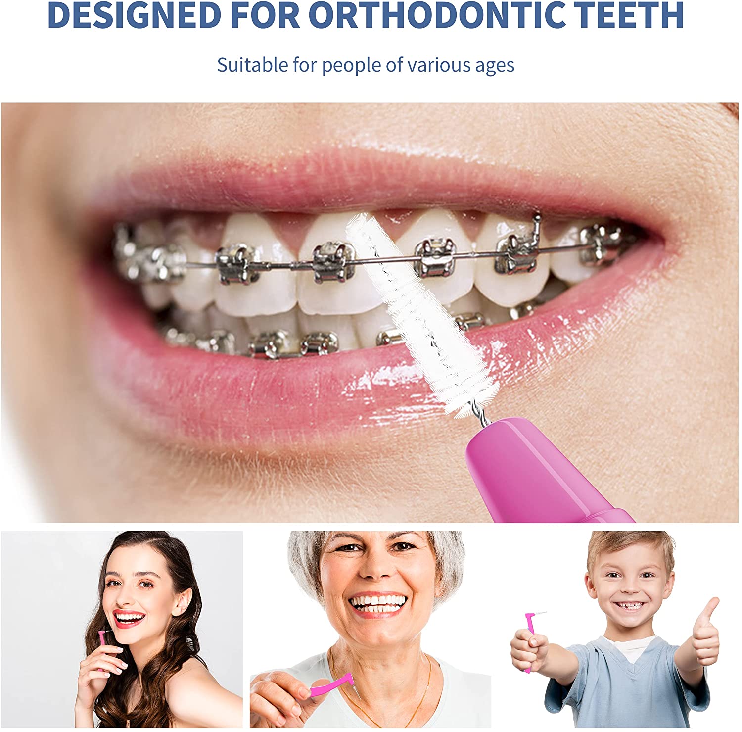 Kingubznis 20 pz Spazzola Interdentale Per Ortodonzia Dentale Pulisci Tra Strumenti Per La Pulizia Dei Denti Mini Spazzola Morbida Con Copertura Antipolvere