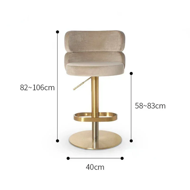 Silla de Bar de diseño nórdico para el desayuno, mueble de salón de lujo con elevación ajustable, suave, color blanco