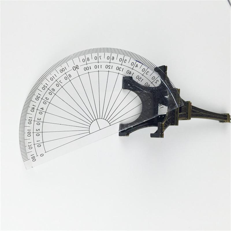 20 pezzi 4 pollici 10 cm plastica 180 gradi goniometro per misurazione dell'angolo righelli scuola ufficio studente matematica (trasparente)