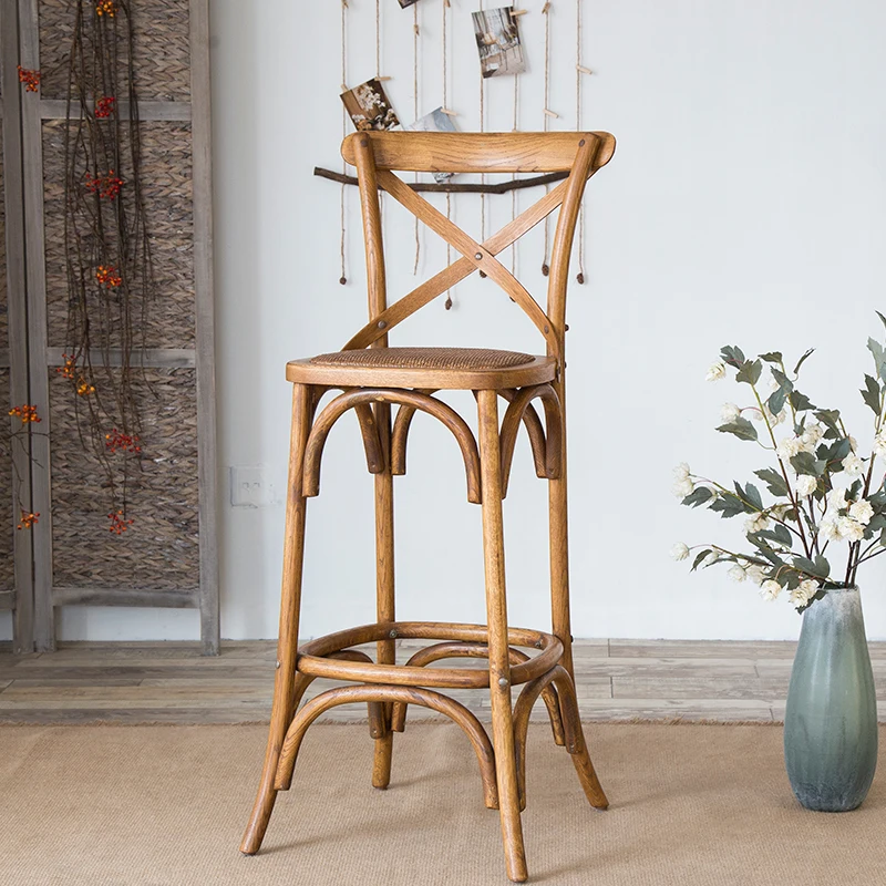 Taburetes De Bar De recepción De madera, Mostrador moderno, sillas De Bar creativas individuales, Taburetes cómodos De moda, muebles Altos De Cocina