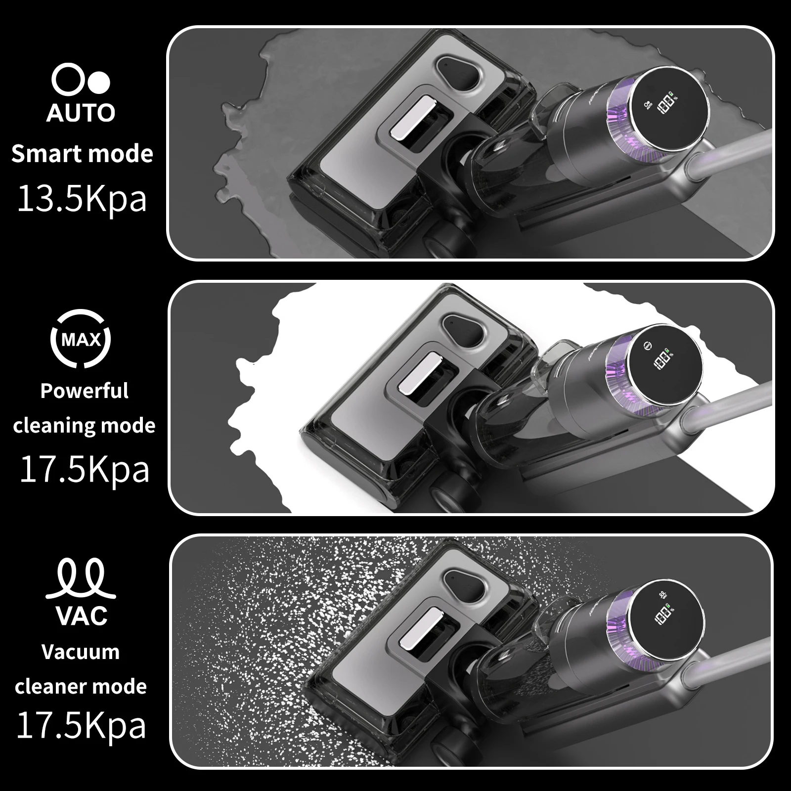 Redkey-W13 Wireless Wet and Dry Vacuum Cleaner, Multi-Surface Smart Cordless Mop, Floor Washer, Household Self-Cleaning