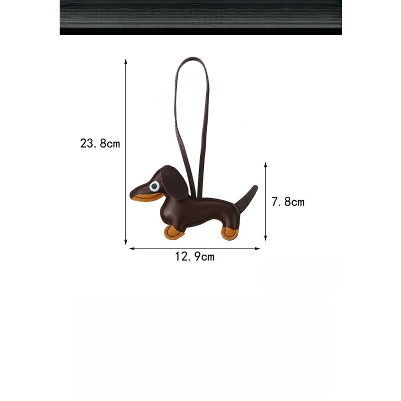 Dachshund leather pendant Korean version diy cute ins puppy bag pendant lanyard couple car pendant