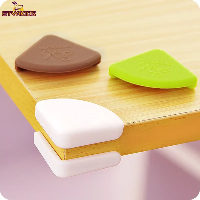 Almohadilla protectora de esquina de mesa de silicona para niños pequeños, protectores de bordes de muebles de seguridad, cubierta de protección anticolisión, 4 piezas por juego