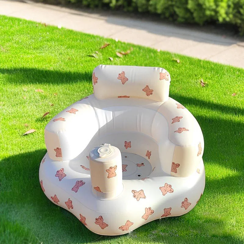 Assento inflável para bebês, suporte traseiro portátil dobrável para assento de banho infantil, cadeira de treinamento, suporte para chá de bebê, sofá, cadeira de banho para bebês