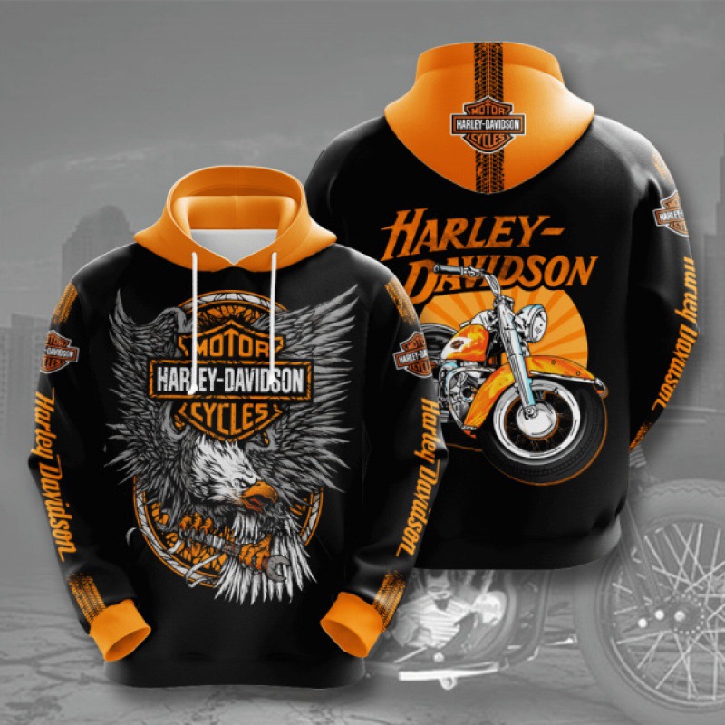 Новая внедорожная мотоциклетная толстовка с 3D принтом для Harley Davidson Sport, тонкая удобная толстовка с длинными рукавами и шнурком