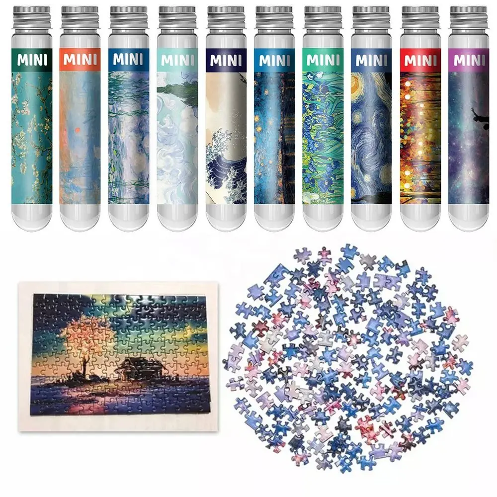Rompecabezas de pintura al óleo de alta calidad para adultos y niños, juego de rompecabezas de tubo de ensayo, Mini juguetes educativos familiares, regalos, 150 unids/set