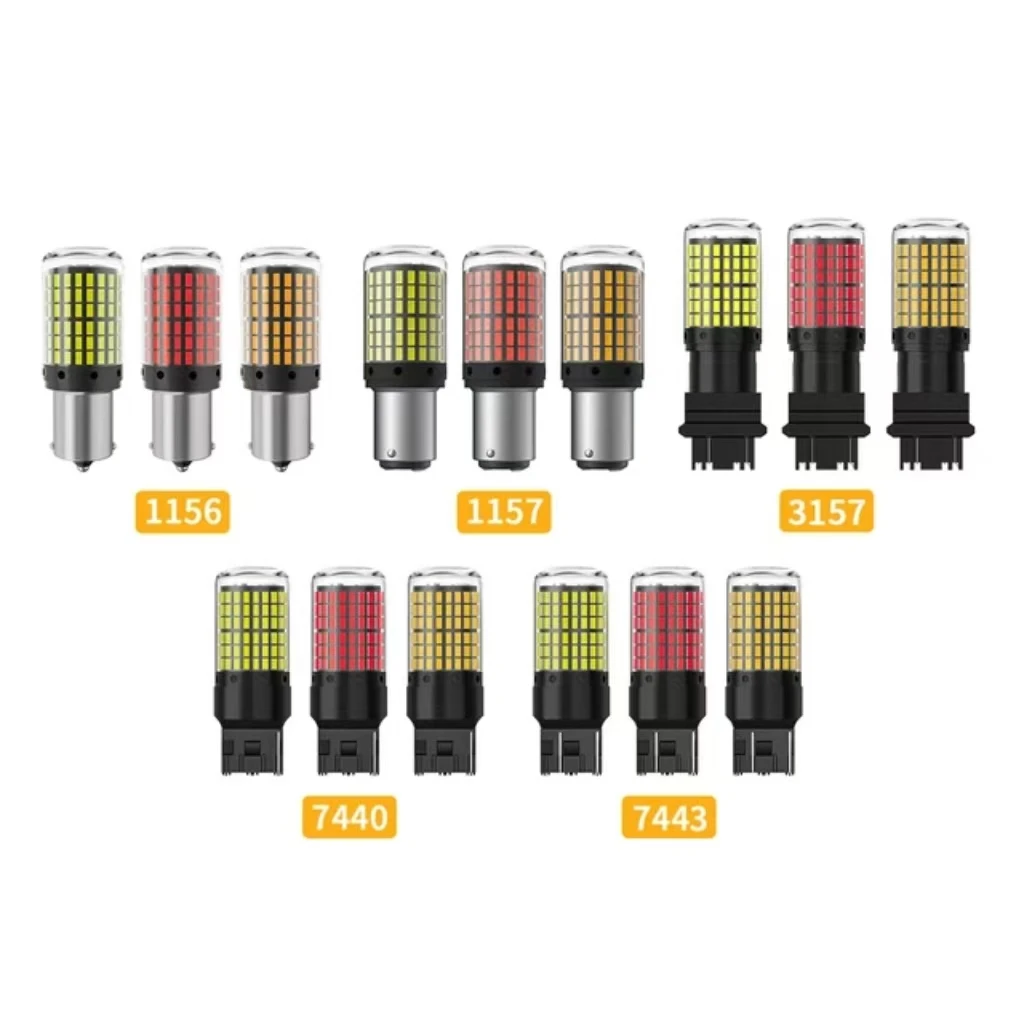 2 pçs 1156 ba15s p21w bau15s py21w t20 7440 w21w 3157 1157 p21/5w w21/5w lâmpadas led 144smd led canbus lâmpada para luz de sinal volta