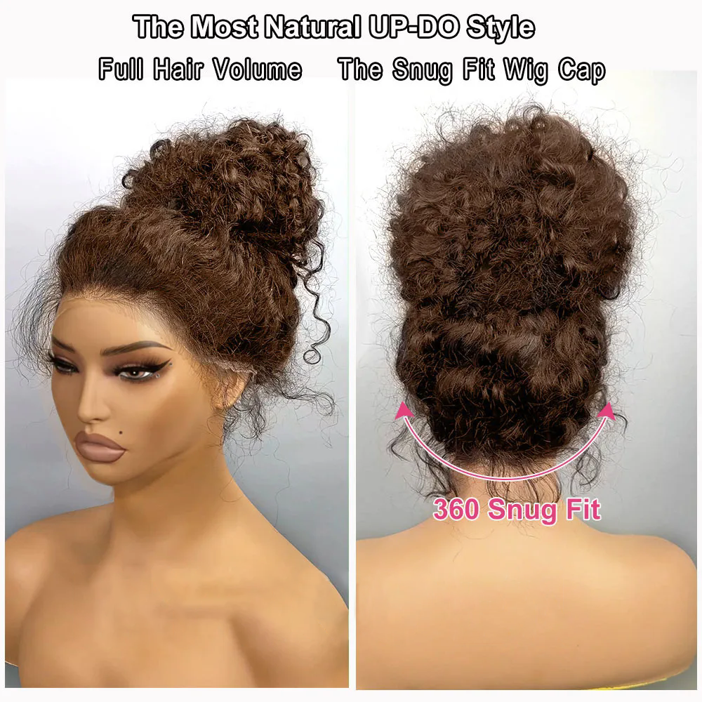 Invisi Strap 360 Full Hd Lace Frontal Wig 250 Density Chocolate Brown 30 Inch Deep Wave Lace Front Wig Glueless Wig Human Hair