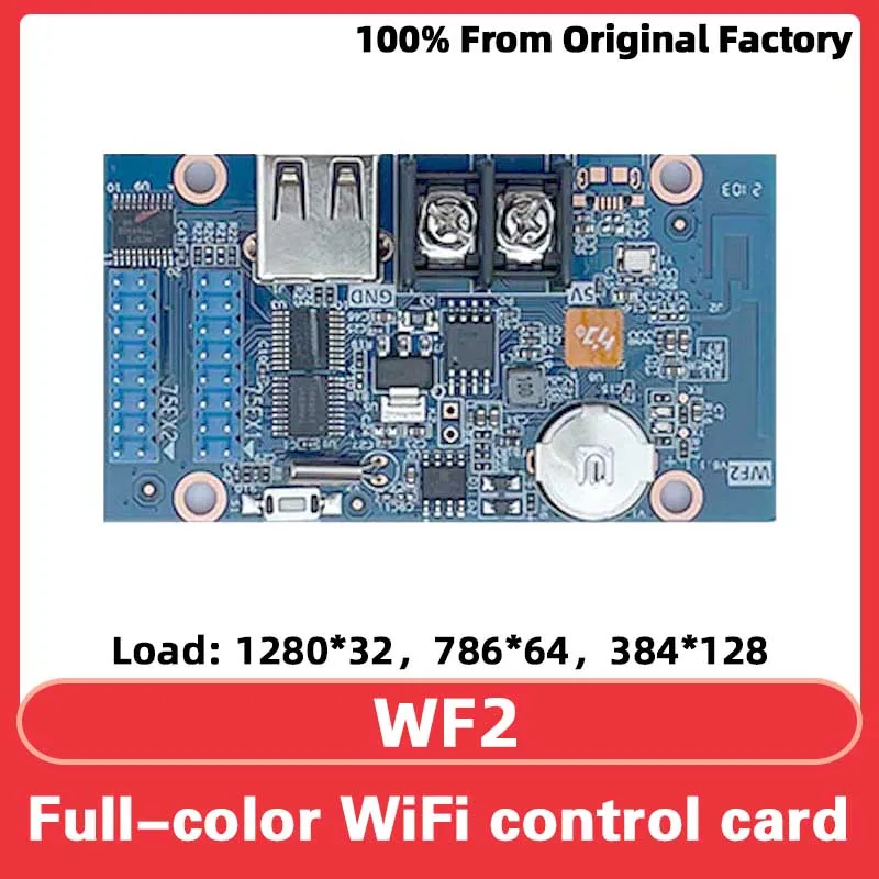Huidu-controlador HD-WF2 a todo Color RGB HUB75, pantalla LED, píxel, animación, señalización Digital, WiFi, puerto USB, tarjeta de Control