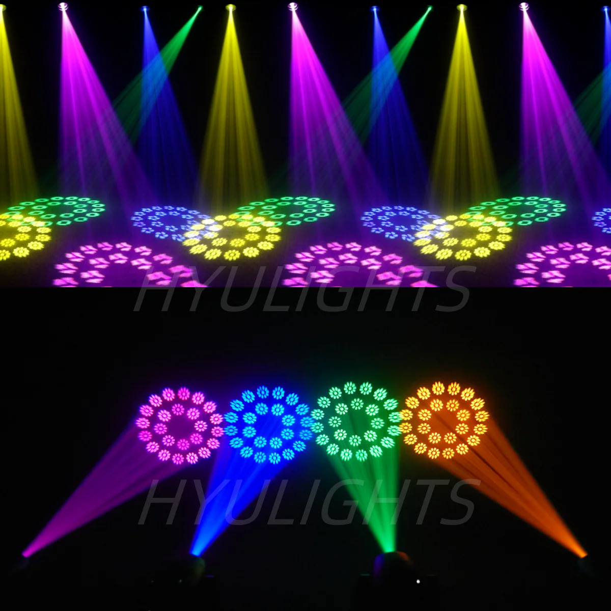 2PCS 200W Mini BEAM SPOT LED Moving Head Beam&Spot 24 Rotating Prisms 14 Gobos 11Color Wheel Strobe Wash DJ Stage lights