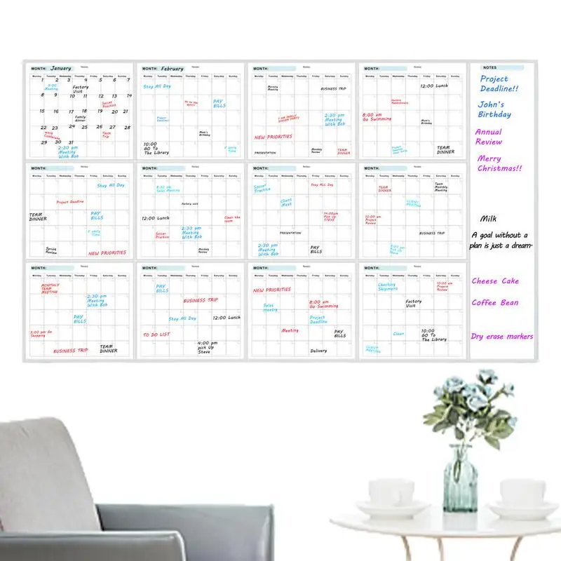 Extra Large Board Calendar Reusable Calendar 35X58in Wall Planner Erasable Boards For Family Friends Colleagues