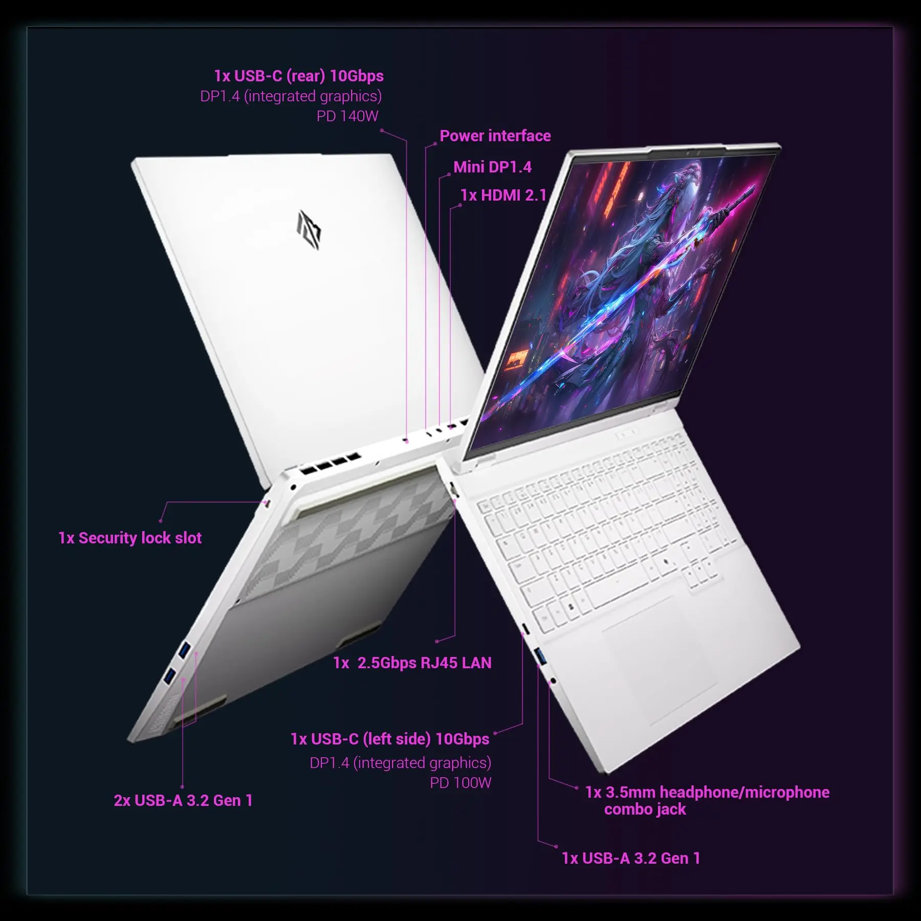 FIREBAT 16Pro ゲーミングノートパソコン 16インチ Intel Core i7-13700HX 16コア/24スレッド 5GHz CPU NVIDIA GeForce RTX 5060 2.5K 300Hz 32GB DDR5 1TB PCIe 4.0 SSD ゲーミングノートパソコン