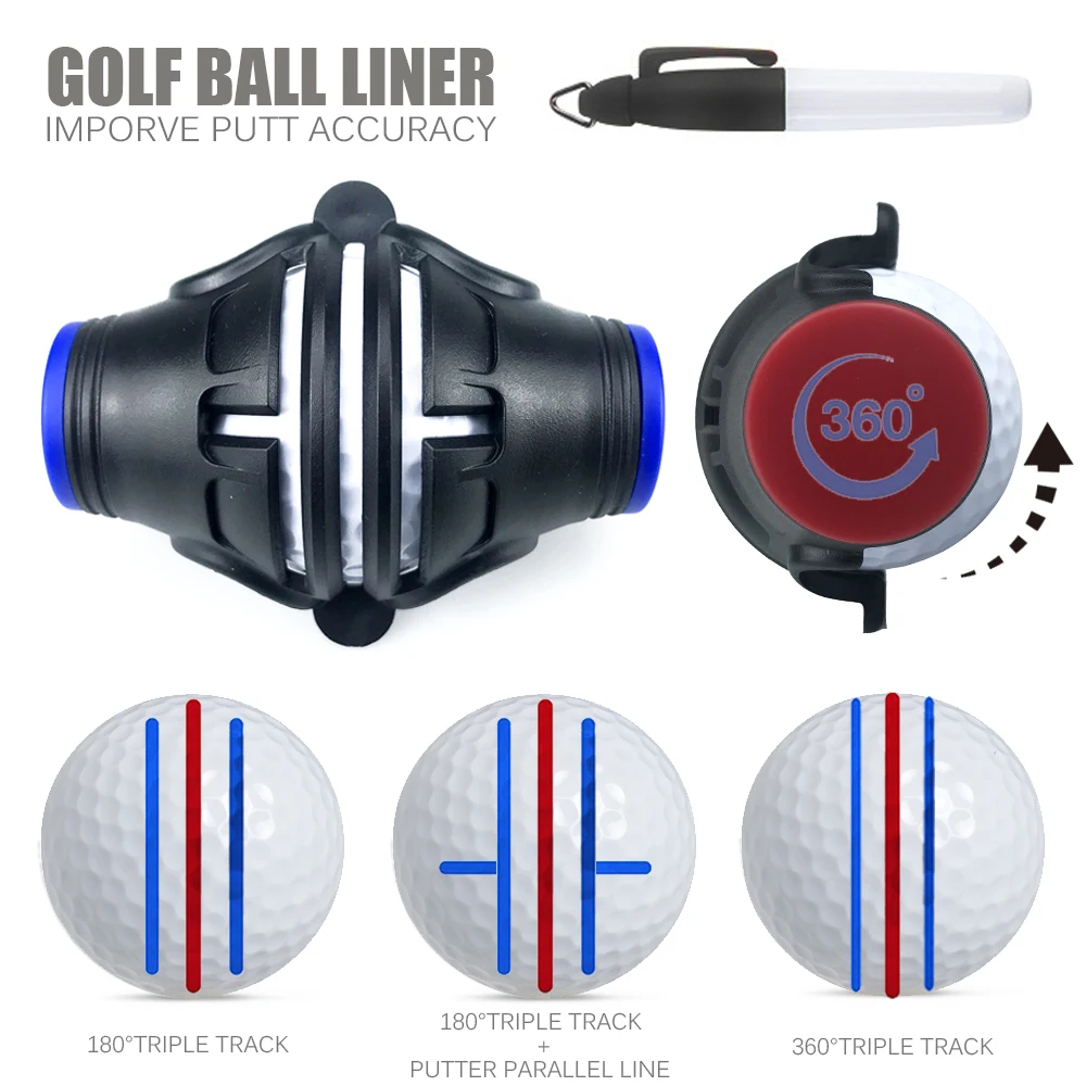 Rotante a 360 gradi Pallina da golf Liner Marker Template Pennarello Golf Putting Posizionamento Imporare la precisione del putt Aiuti Strumenti da golf