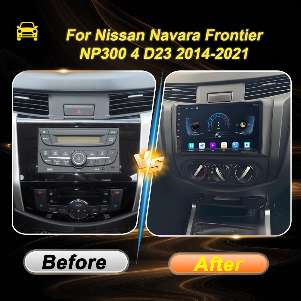 Untuk Nissan Navara Frontier NP300 4 D23 2014-2021 Stereo Head Unit Android 15 Multimedia Radio Mobil Carplay Layar Otomatis GPS 8 Core