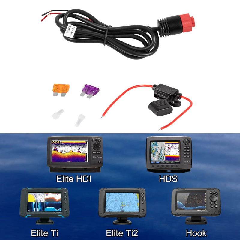 000-14041-001 Substituição de cabo de alimentação HDS/Elite/Hook, 3 pés, alimentação de 2 fios apenas se encaixa para Lowrance HDS, Elite FS/Ti2, gancho, marca