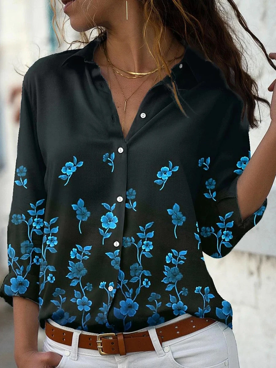 Elegant หลวมเสื้อผู้หญิงลําลองผู้หญิงเสื้อแขนยาวผู้หญิงเสื้อ