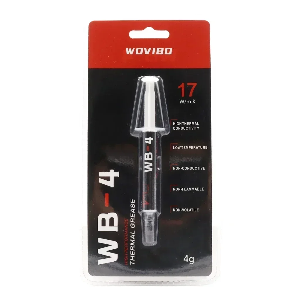 Wovibo Dán Giữ Nhiệt WB-4 WB 4 4G 1G 17 Wát/mét-K Cho CPU GPU Máy In Tản Nhiệt Làm Mát đế Tản Nhiệt Dầu Mỡ Hợp Chất Dẻo Silicone